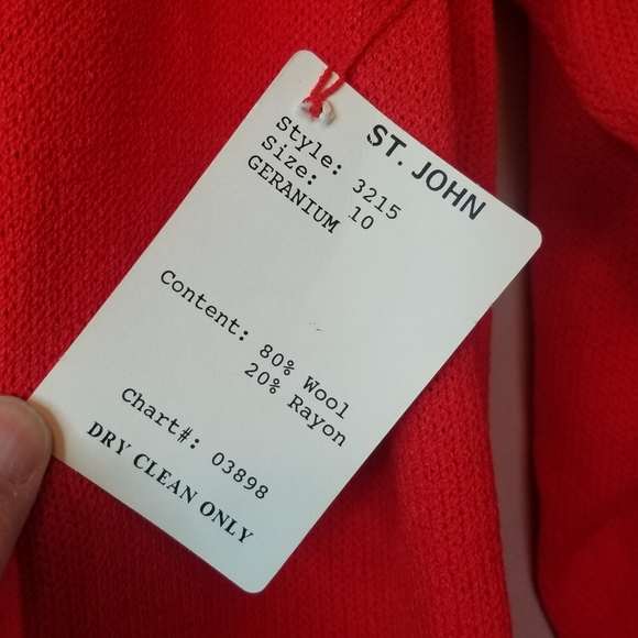Vintage ST. JOHN by Marie Gray Knit Red Cardigan - Picture 4 of 9
